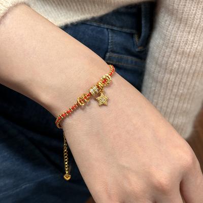Gefaltetes Zirkon-Stern-Armband Festliches Handseil für das neue Jahr Neue chinesische Mode Guochao Schmuck Damen
