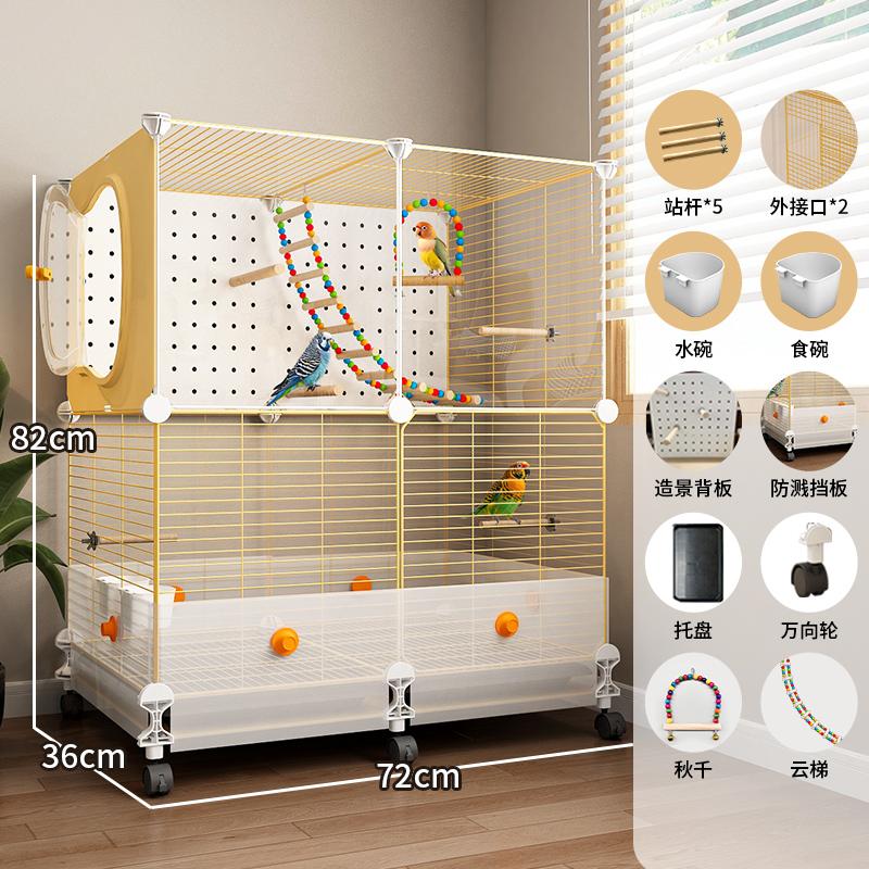 Gaiola Grande para Pássaros Papagaios com Design Anti-Espalhamento para Calopsitas e Periquitos, Aviário de Luxo para Periquitos Casa de Voo Premium para Animais de Estimação