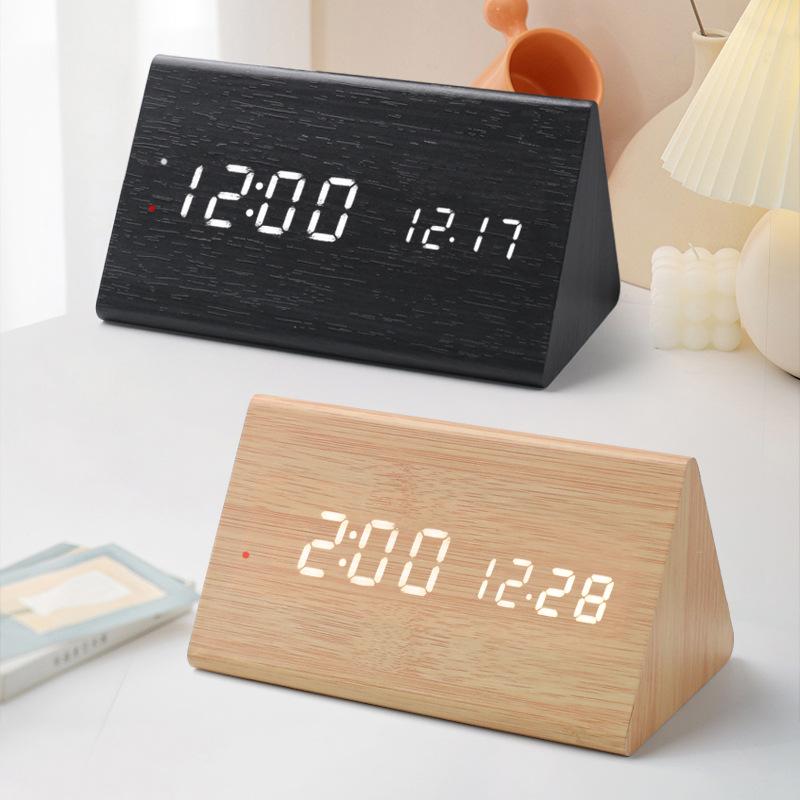 Automatic Luminous Silent Electronic Digital Alarm Clock Japanese Radio Clock German Wooden Clock