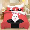 Home Textiles Three-Piece Easter Pink Cartoon Digital Printing Quilt Pillowcase Bedding