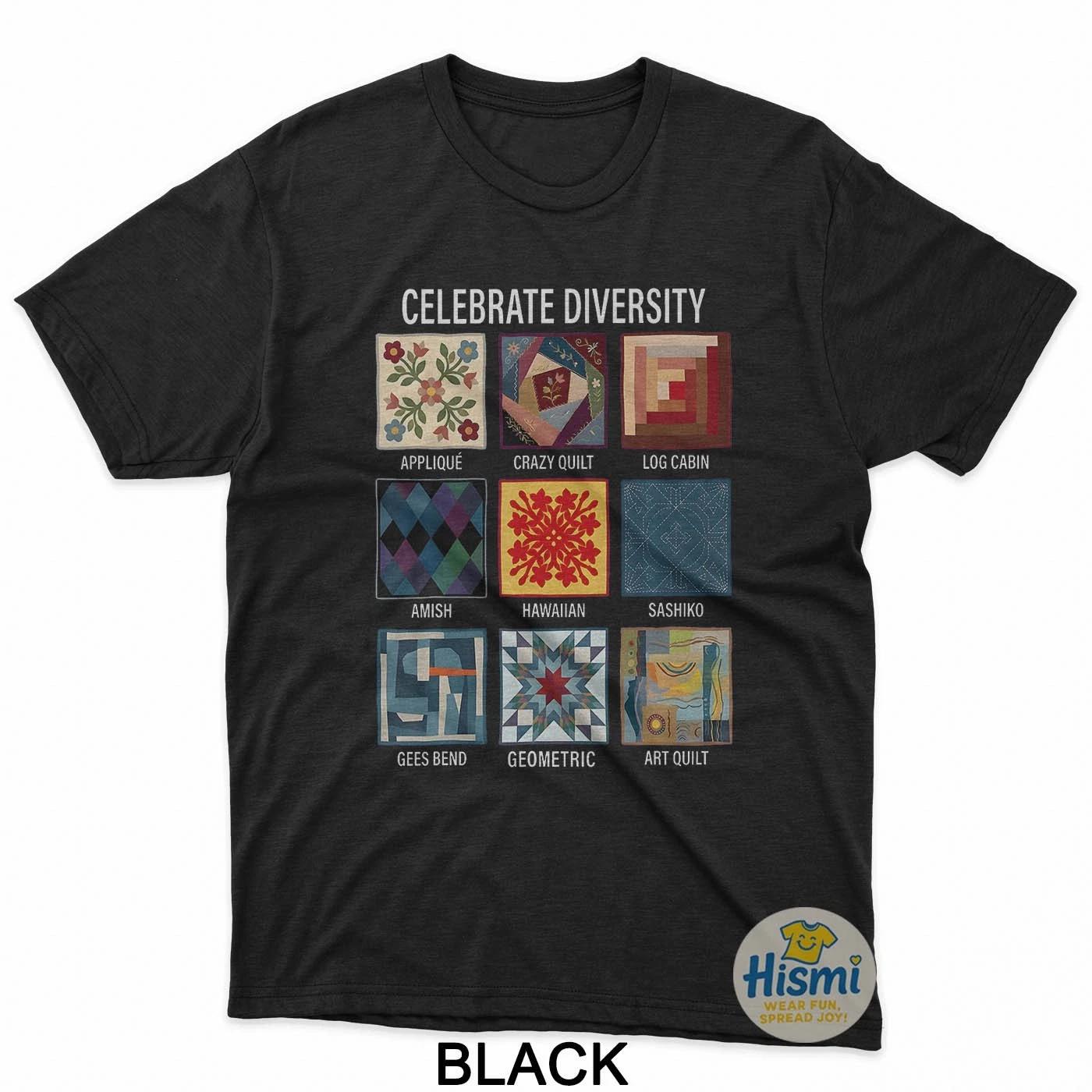 Celebrate Diversity Quilting Craft Patchwork Diversity T-Shirt XL