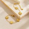 Gold Plated Sunflower Jewelry Set Necklace Bracelet Earrings for Women Stainless Steel