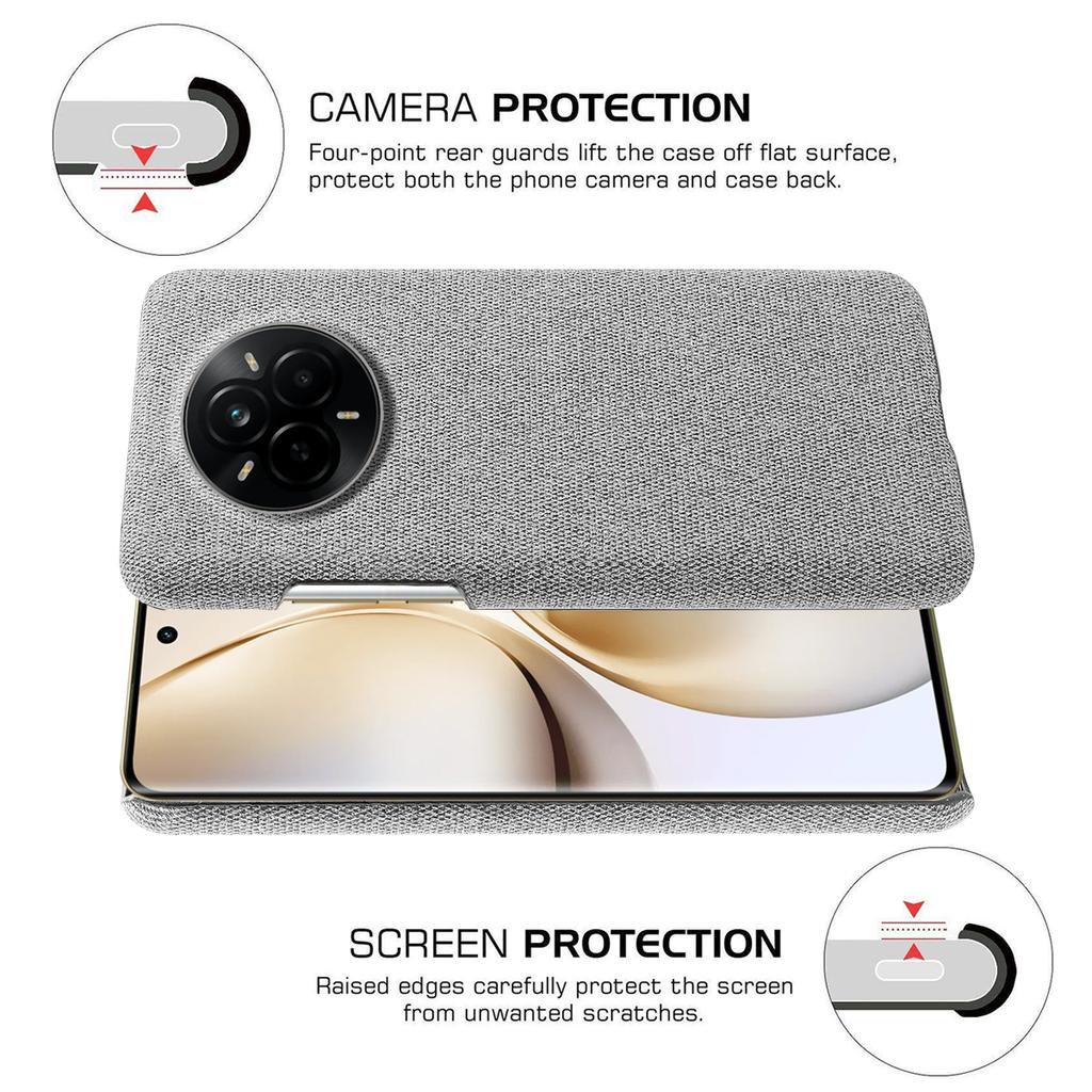 For Realme 14 Pro 5G Phone Case Cloth Texture Anti-Scratch Protective PC Back Cover