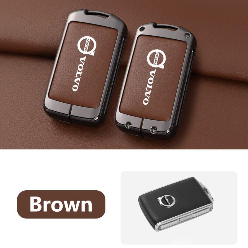 Zinc Alloy Leather Car Key Case Cover Shell For Volvo XC60 XC40 XC90 S90 V60 S60 V90 C40 Polestar 1 Polestar 2 Styling Accessory