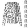 Women's Casual Long Sleeve Single Breasted Printed Dry- Top