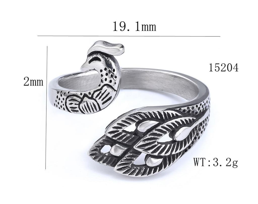 Heiß verkaufte Accessoires, personalisierte Trendmarken, Tierserien, pfauenförmige Ringe für Männer und Frauen