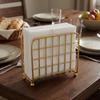 Metal Napkin Holder Modern Napkin Storage Container Picnic Tissue Dispenser  Table Countertop