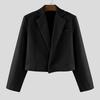 INCERUN Autumn Winter Men Long Sleeve Melton Cropped Short Blazer Coats