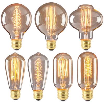 Ampuller 40W 2700K Sıcak Beyaz Aydınlatma Amber Cam Retro Ampuller E27 Vida Tabanı Vintage Filament Ampul