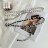 Premium Silver And Black Woven Metal Waist Chain Fashionable Women's Accessory