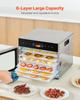 6 Trays Food Dehydrator Machine Stainless Steel 400W Jerky Fruit Drying
