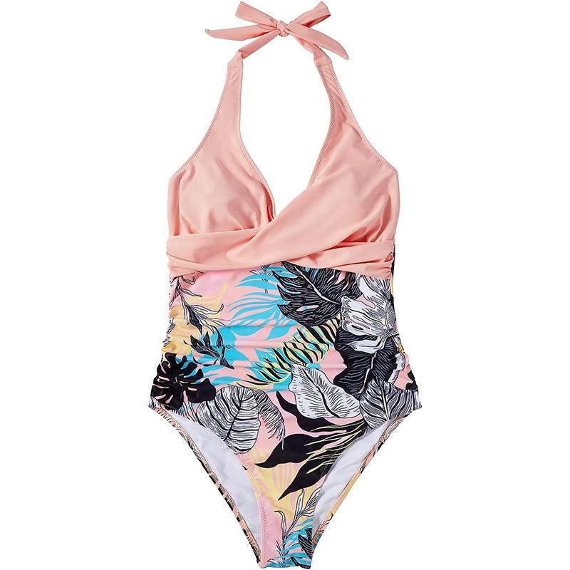 Costume da bagno sexy intero da donna, costume da bagno push-up stampato alla moda, abbigliamento da spiaggia