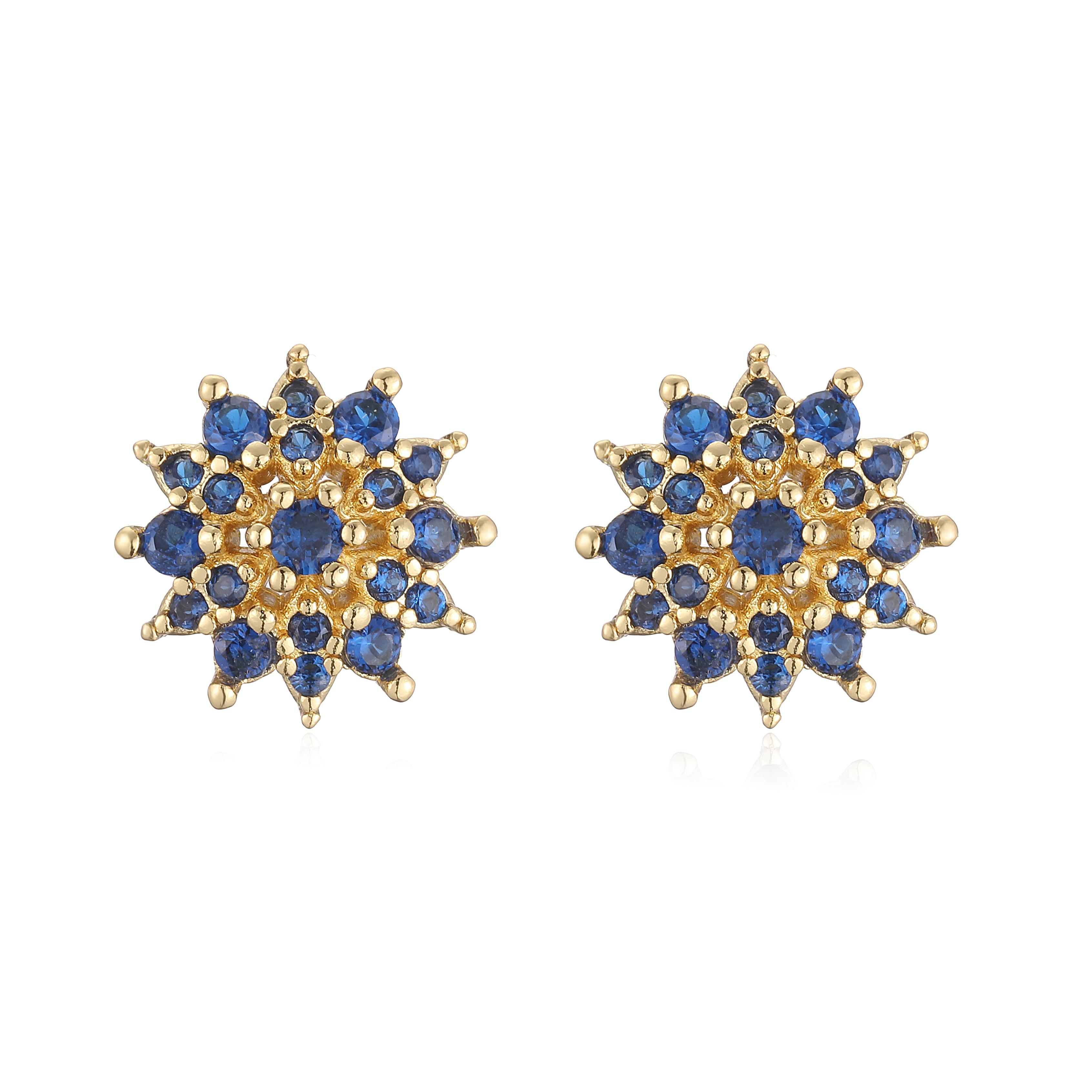 

HECHENG, Luxurious Sparkling CZ Sunflower Stud Earrings Fashionable Ladies Banquet Party Jewellery Gift Set 1 Pair Other