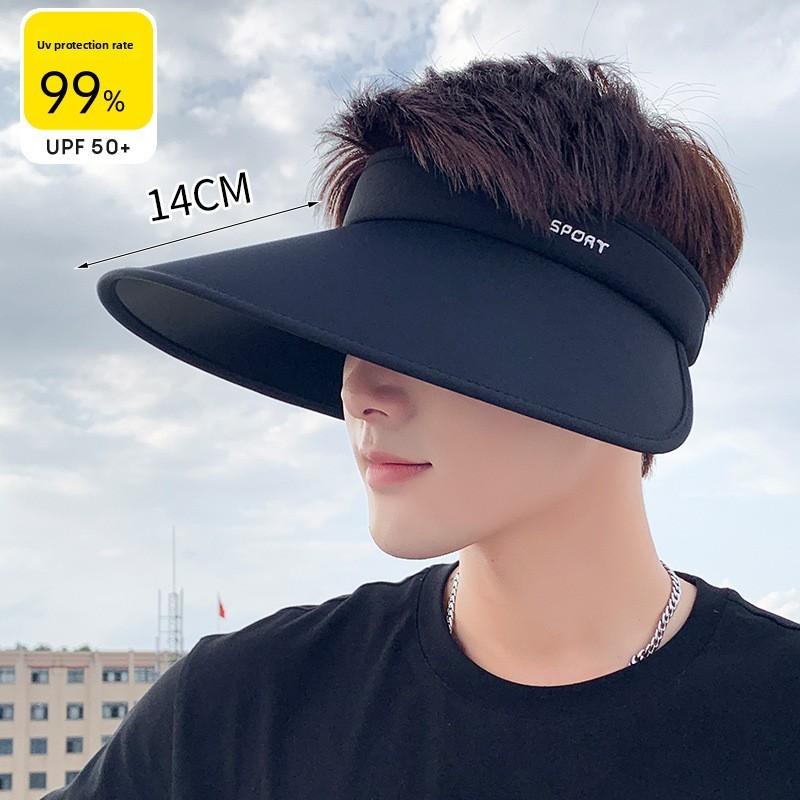 Summer Upf50 Double Layer Sun Hat With Wide Brim For Men Outdoor Protection чёрный