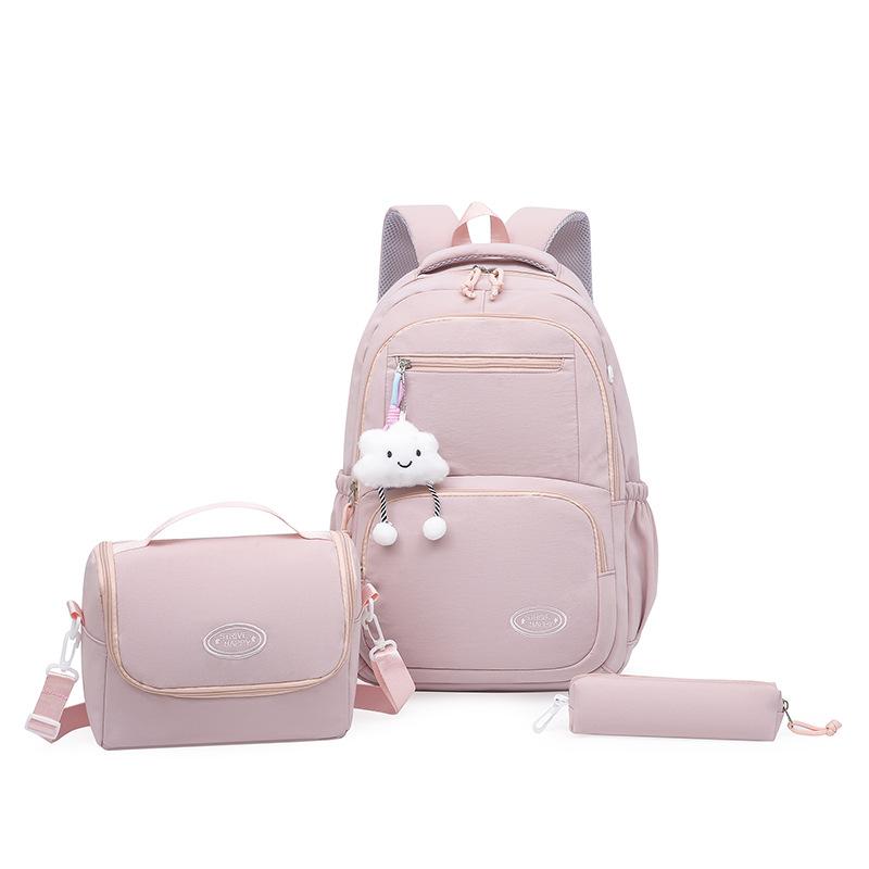 Womens Nylon Backpack Set with Crossbody Bag and Pencil Case Casual Travel Daypack