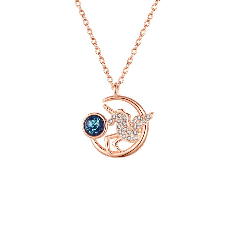 

Ожерелье-единорог для женщин, Японский и корейский простой студенческий, Мори-сексуальность, Универсальная подвеска, Цепочка на ключицу, Цепочка на шею