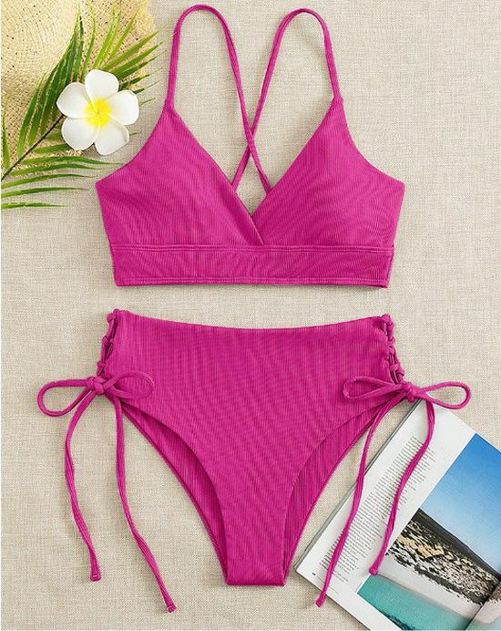 2025 European American Lace-up Bikini: High-End Women's Split Swimsuit, Sexy and Stylish Swimwear.