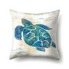 Polyester Pillowcase Peach Leather Velvet Cushion Cover Marine Life Seahorse Octopus Printed Pillow Bedside Cushion Cover