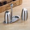 Drum-shaped Stainless Steel Seasoning Jar Set