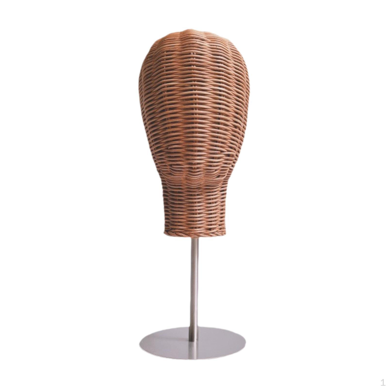 

Rattan Mannequin Head Stand Hat Rack Display Styling Vine Woven Manikin Model Wig
