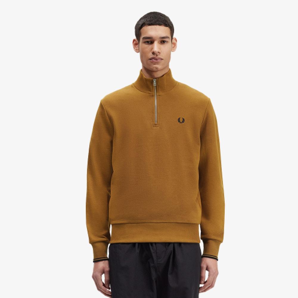 

Fred Perry [baseline] Half Zip Sweatshirt Dark Caramel Afpm2333574 S81 M