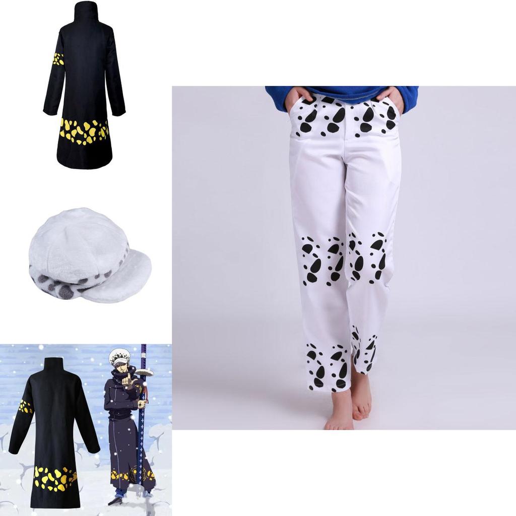 Exquisite One Piece Trafalgar Law Cosplay Costume Set With Cloak Pants And Hat