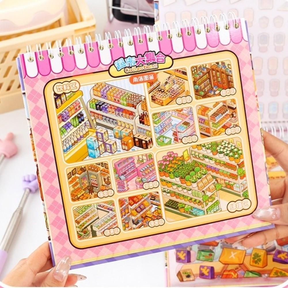 Creative 3D Sticker Book PET Mini Landscape Sticker New Pocket Sticker Book  DIY Activity