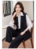 Women's Black Suit Vest Set for Spring/Autumn 2024: Professional Sleeveless Jacket for Formal and Hotel Workwear