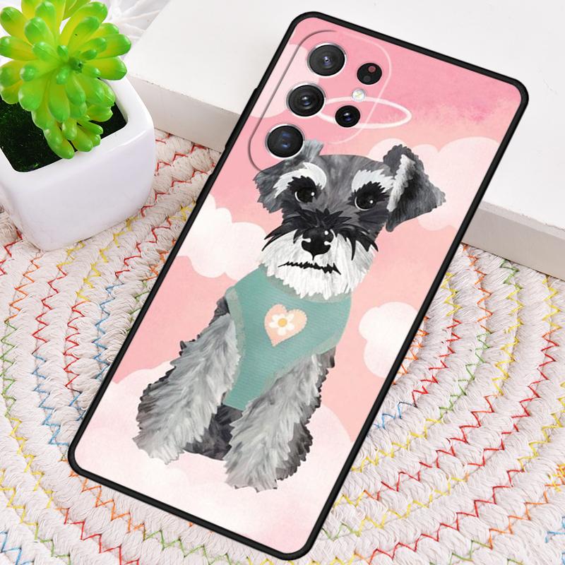 Miniature Schnauzer dog art Silicone Phone Case For Samsung Galaxy note 10 pro S26 S25 S24 S23 S22 S21 Plus S25Ultra Capa Cover
