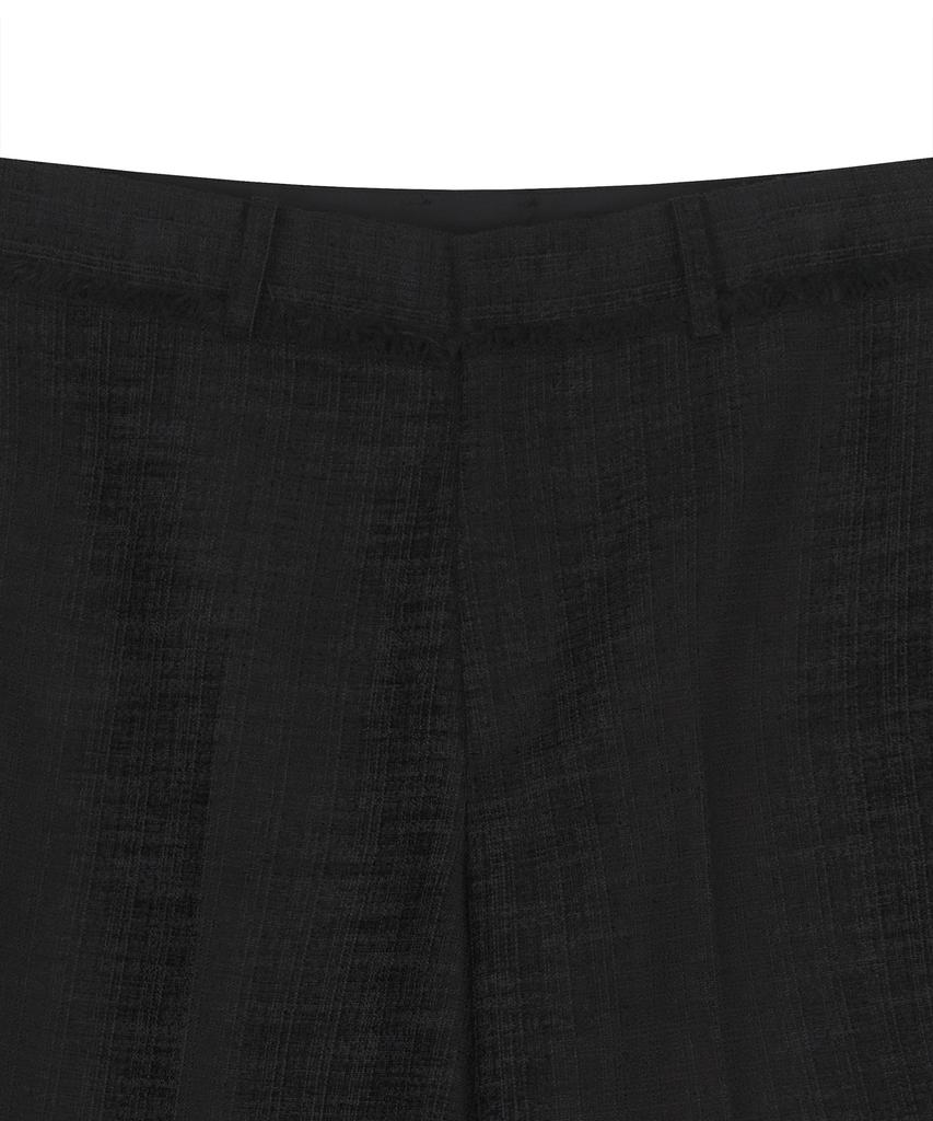 NOIRER Tweed Low-Cut Wide Slacks (Black)