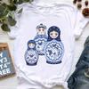 Matryoshka Doll T Shirt  2023 Funny Summer Fashion Tshirt  Russian Doll T-Shirt Women White Casual T Shirt Female Harajuku Shirt