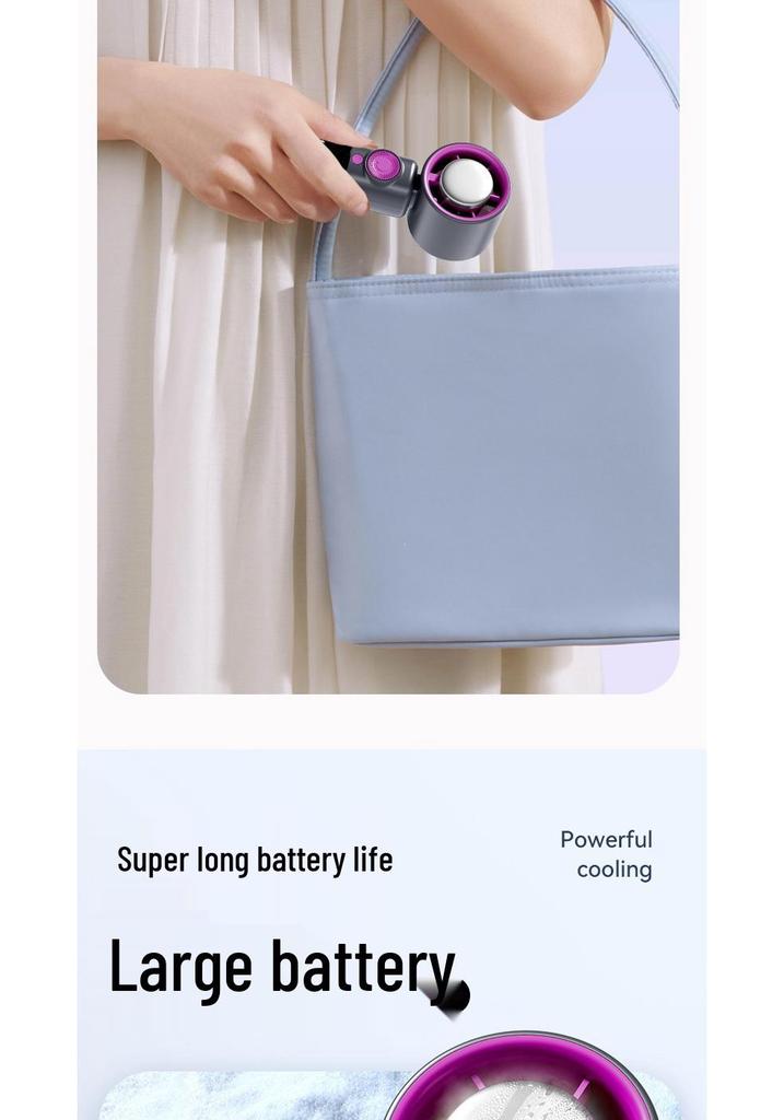 Portable Silent Cooling Mini USB Rechargeable Handheld Fan with Ice Pack