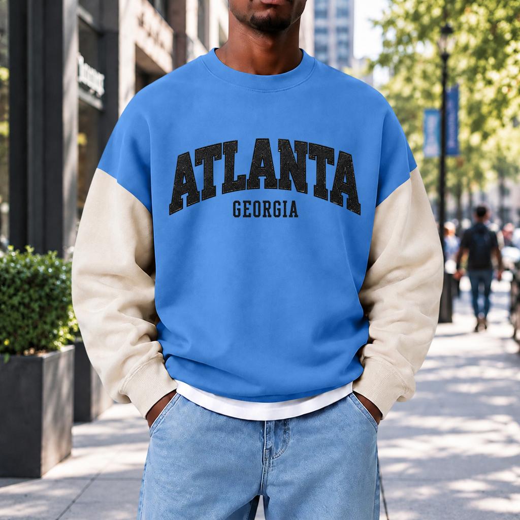 Men's Fashion Crewneck Sweatshirt Casual Pullover Top for Everyday Wear