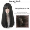 7jhhwigs Long Straight Synthetic Light Brown Wigs With Bang For Women Heat-resistant Daily Use Hair  Sell Whole Wigs