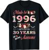Made In 1996 30 Year of Being Awesome Floral Birthday Women TShirt Birthdays Gifts Clothing Funny Nice Pattern Graphic TShirts