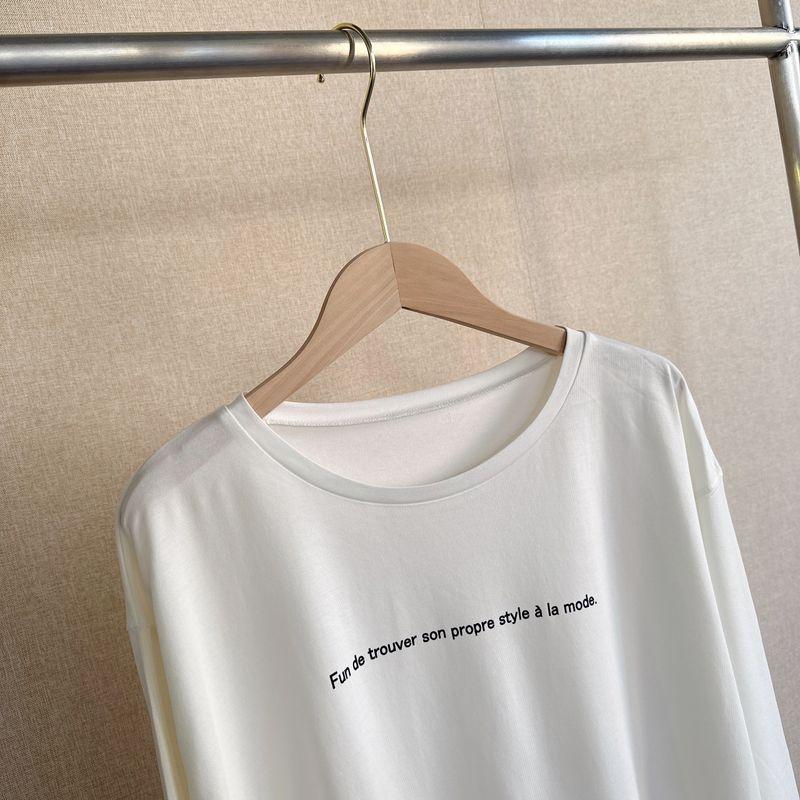 Orders Exported to Japan Spring New Cool Feeling Cotton round Neck Long sleeves Shirt Mid-Length Loose Casual Top Slimming All-Matching