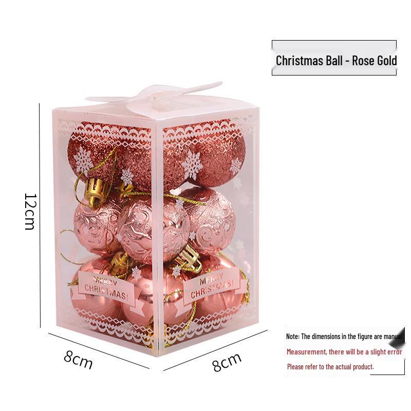 

Розовый и матовый набор рождественских украшений: Гальванизированные легкие шары-украшения для елки и потолка 4cm