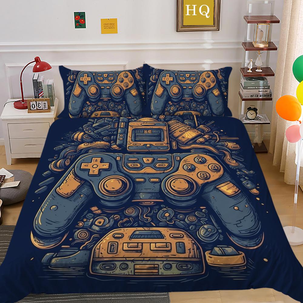 

Пододеяльник для мальчиков в игровом стиле, домашние покрывала, комплект постельного белья королевского размера, модное постельное белье, домашние постельные принадлежности для подростков, костюмы EU Single 135x200cm