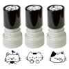 Cat Pattern Stamp with Black Cat Illustrations Seal Compact Creative Portable Stamp for Journals Cards Planners