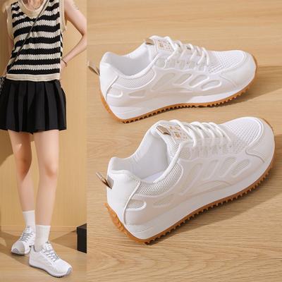 Autumn and Winter Women's Shoes, Women's Sneakers, White Sneakers, Low-top Round-toe Lace-up Casual Shoes