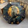 1 PC Automatic Folding Umbrella - Owl Moon Night Pattern, Portable & Foldable Design with 8 Ribs, Christmas Birthday Gifts