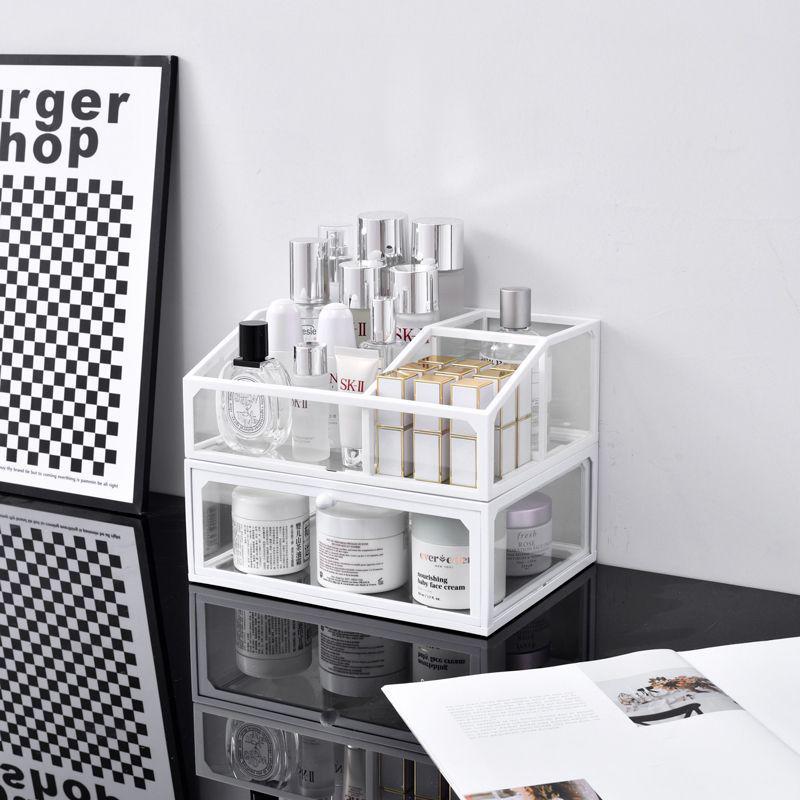 Luxury Glass Cosmetic Organizer - Dustproof Storage for Skincare, Lipsticks, and Masks