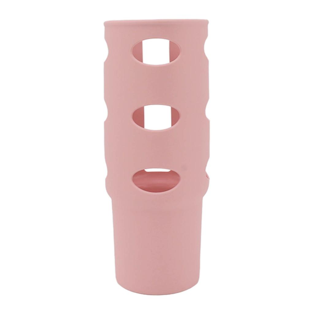 Cup Protector Sleeve Slip Resistant All Wrapped Detachable Silicone Water Cup Boot for 30oz Cups Light Pink