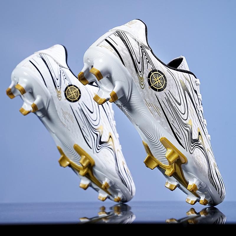 New football shoes children's five-a-side big children's small and medium-sized long-nail football shoes low-top broken nails leather foot sports shoe
