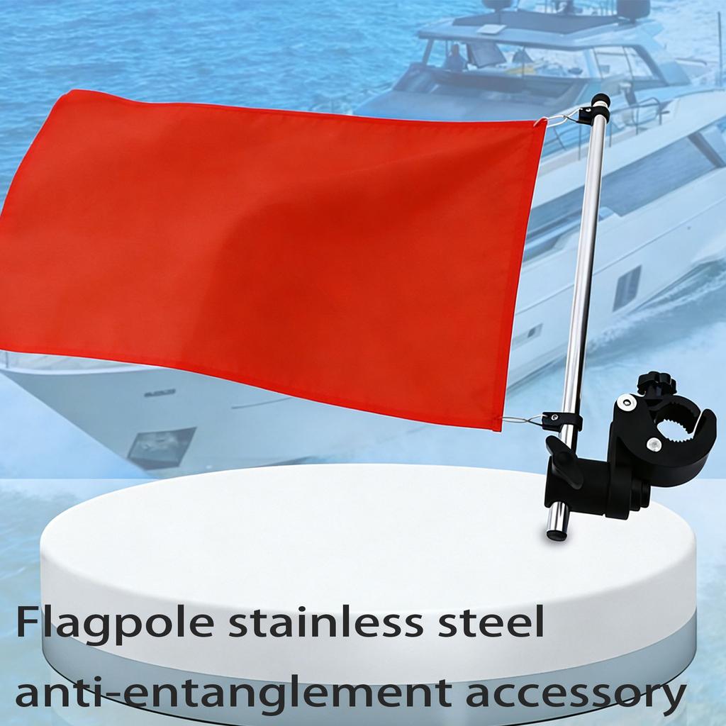 Stainless Steel Yacht Marine Rail Mount Flagpole With Detachable Base And Height Adjustment For Smooth Sailing