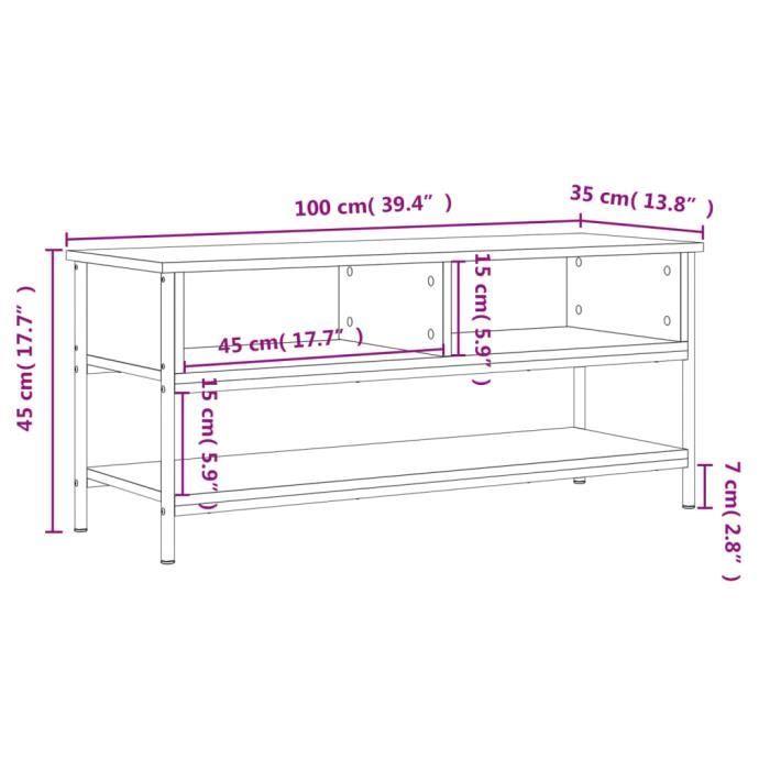 VidaXL TV Cabinet Sonoma Oak 100x35x45 Cm Engineered Wood 832784
