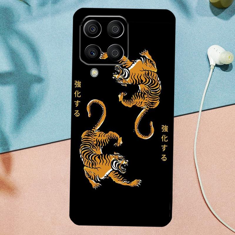 Japanese ukiyo-e Art Panther Tiger For Samsung Galaxy M33 M35 M55 M15 M12 M13 M14 M34 M54 M53 M21 M31 M11 M32 M52 M06 M16 Case