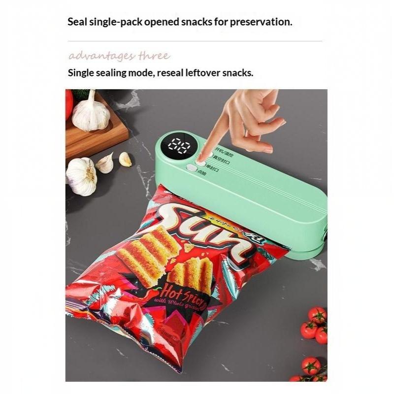 Fully Automatic Rechargeable Mini Wireless Food Vacuum Sealer Portable Sealer for Home Kitchen Sous Vide Food Prep Use