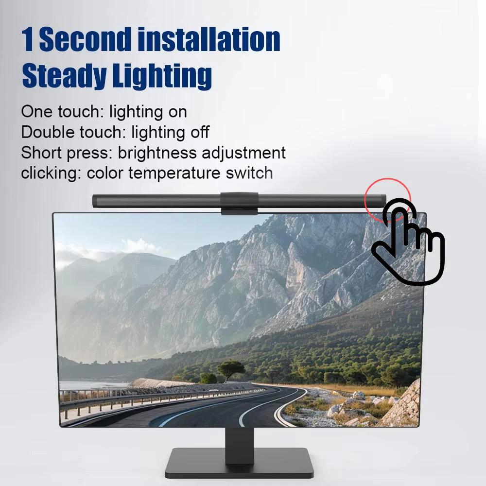 RGB Stepless Dimming Eye Protection LED Monitor Light Bar Screen Hanging Light for Computers Laptops Work Study Games