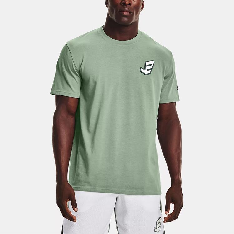 Under Armour Solid Color Straight Leg T-Shirt Men tops Lime-Green 1366535-348